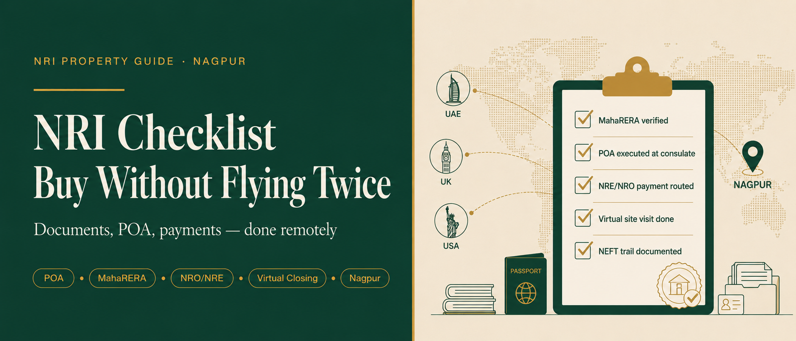 An NRI checklist for buying Nagpur property without flying in twice